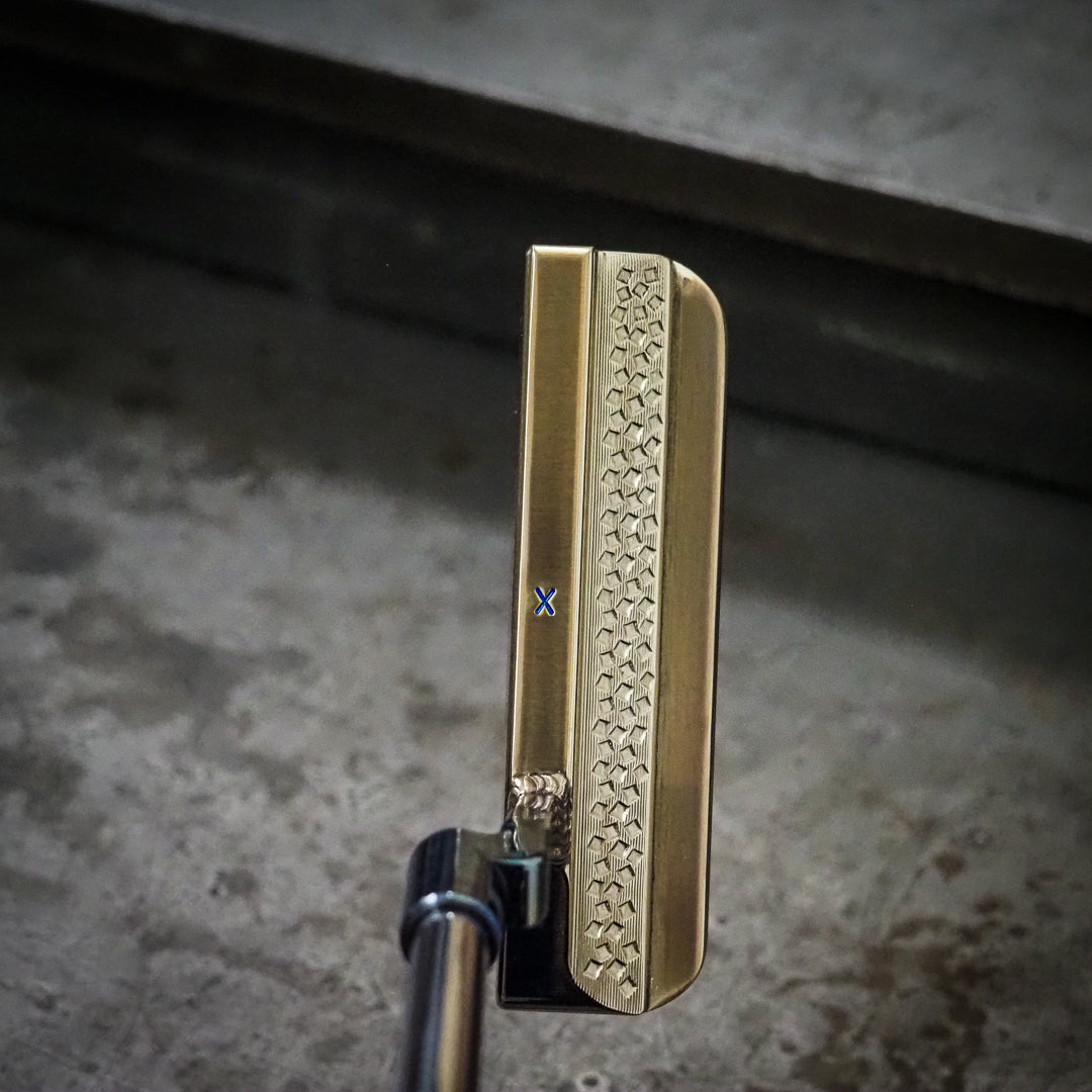 GOLD AND BLUE SUSSEX 2.0 - SINK GOLF| UK MILLED PUTTERS