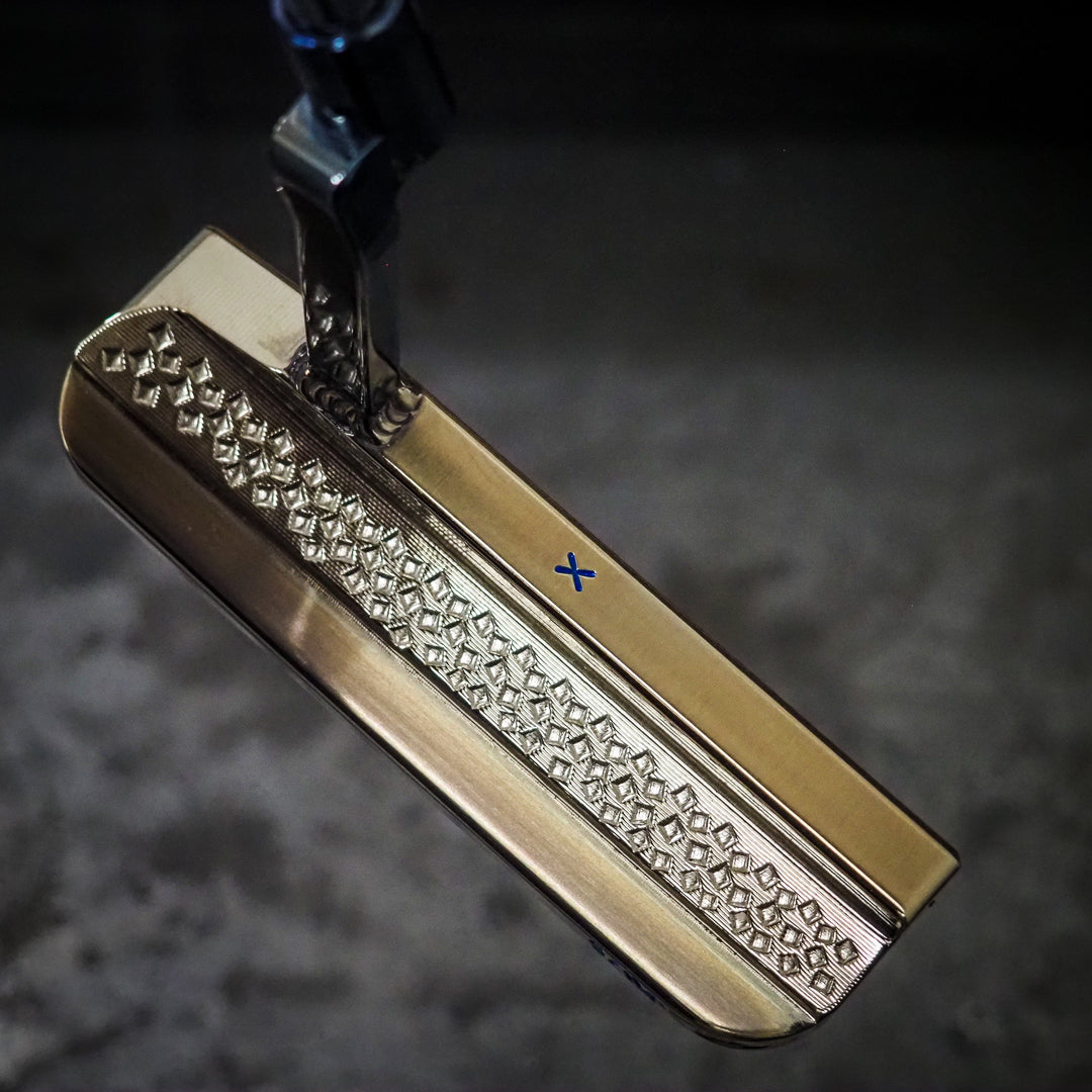 GOLD AND BLUE SUSSEX 2.0 - SINK GOLF| UK MILLED PUTTERS 