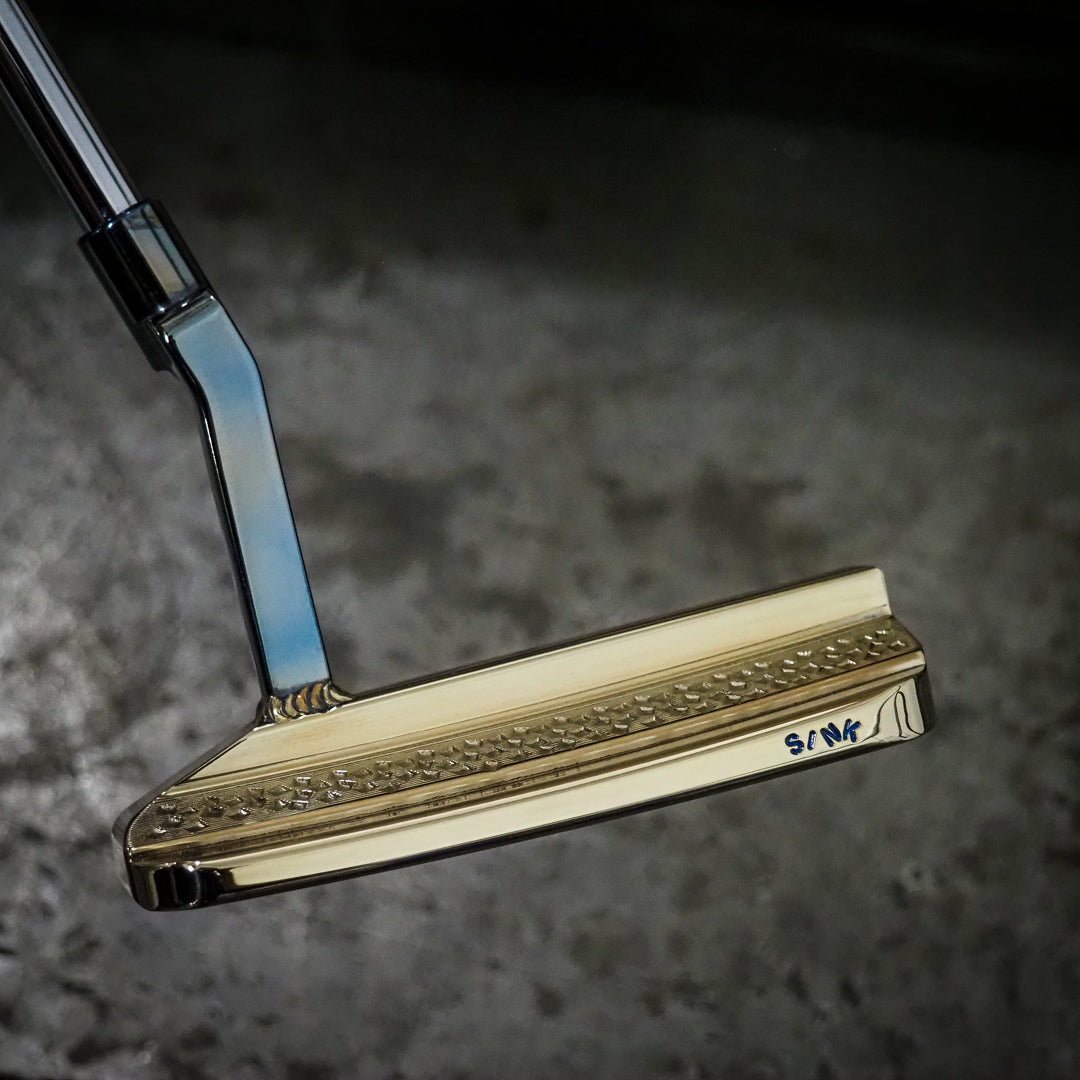 GOLD AND BLUE SUSSEX 2.0 - SINK GOLF| UK MILLED PUTTERS 
